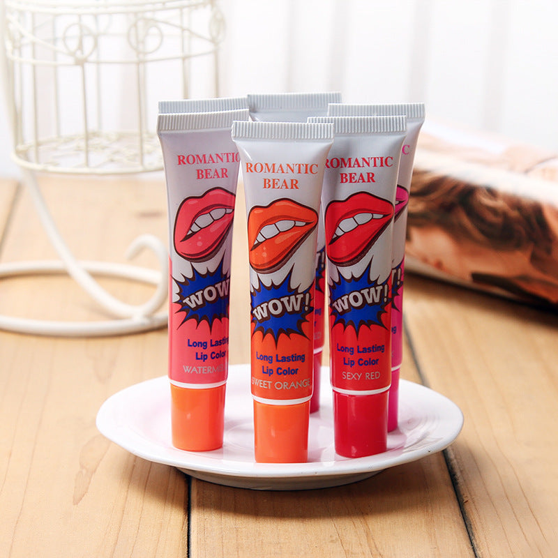 Amazing 6 Colors Peel Off Liquid Lipstick with Tear Pull Lip Lint Cosmetic